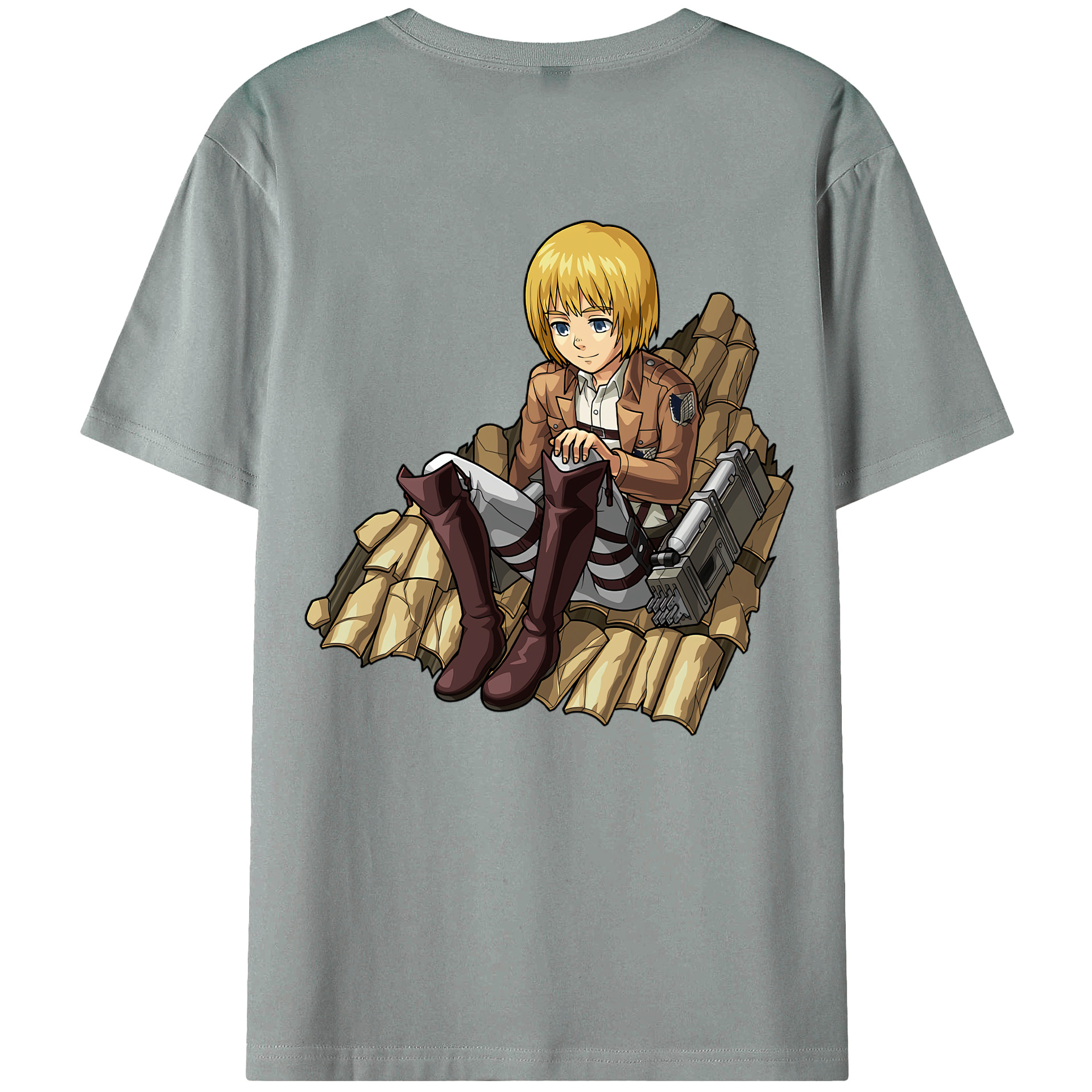（画像用） 進撃の巨人 アルミン·アルレルト Attack on Titan Armin Arlert 綿100％ メンズ半袖Tシャツ（バックプリント） 通気性